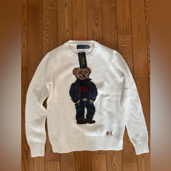 Polo Ralph Lauren Sweaters - Polo by Ralph Lauren Cream Sweater with Bear Design